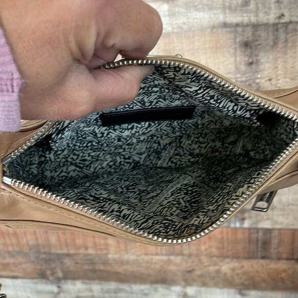 Rebecca Minkoff Mini Mac Crossbody Bag Purse Tan Leather Chain Strap - Picture 11 of 13